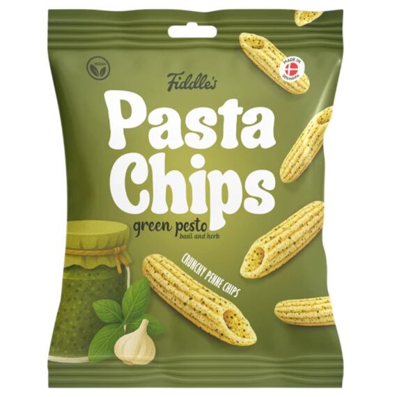 Fiddle's křupavé těstovinové chipsy z kukuřice s příchutí zeleného pesta 80 g