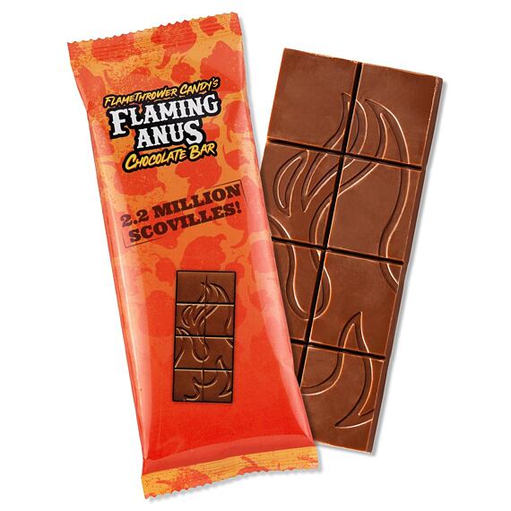 Flamethrower US Flaming Anus Bar extrémně pálivá čokoláda 2,2 mil. scovilles 52 g