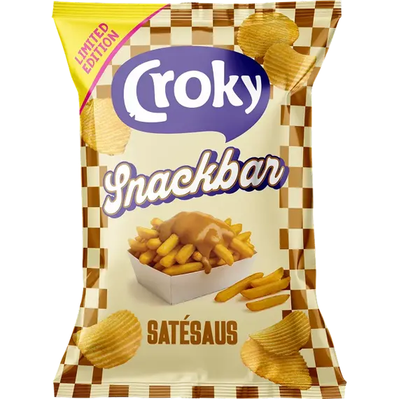 Croky bramborové chipsy s příchutí arašídové omáčky Satésaus 130 g