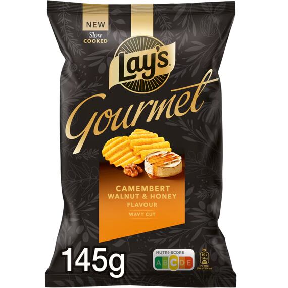Lay's Gourmet bramborové chipsy s příchutí camembertu s vlašskými ořechy a medem 145 g