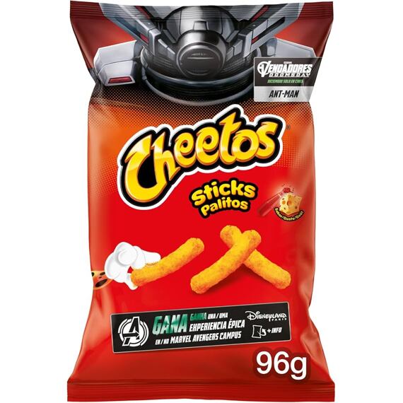 Cheetos ES Avengers Sticks Palitos kukuřičné křupky s příchutí sýru ve tvaru pálky 96 g