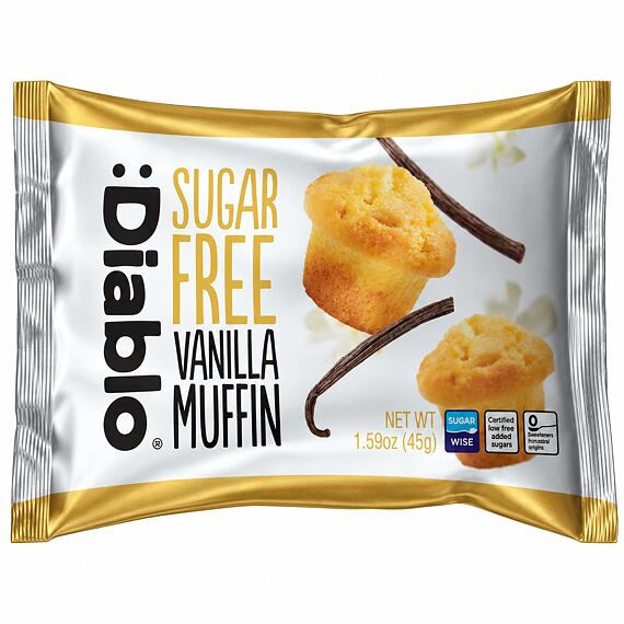 :Diablo pšeničný muffin s vanilkovou příchutí bez cukru se sladidly 45 g