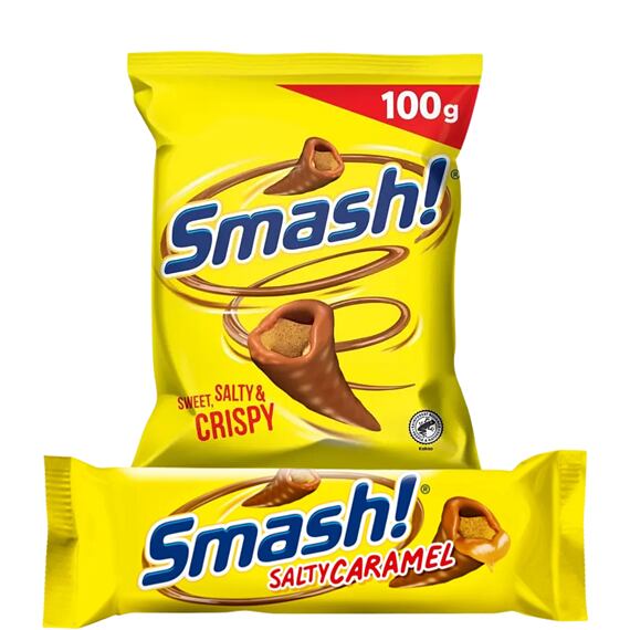 SMASH! čokoládová tyčinka + SMASH! kukuřičné křupky obalené v mléčné čokoládě