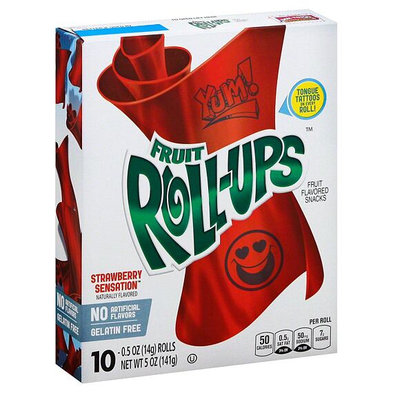 Fruit Roll-Ups měkké pásky s příchutí jahod 141 g