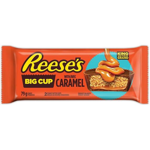 Reese's košíčky plněné arašídovým máslem a karamelem s polevou z mléčné čokolády 79 g