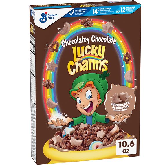 Lucky Charms Chocolatey cereálie s kousky marshmallows s příchutí čokolády 300 g