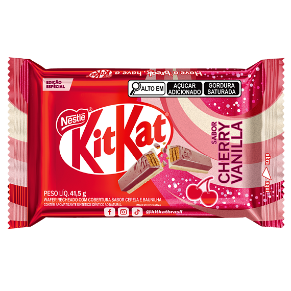 KitKat Brasil sušenka s náplní a polevou s příchutí vanilky a třešně 41,5 g