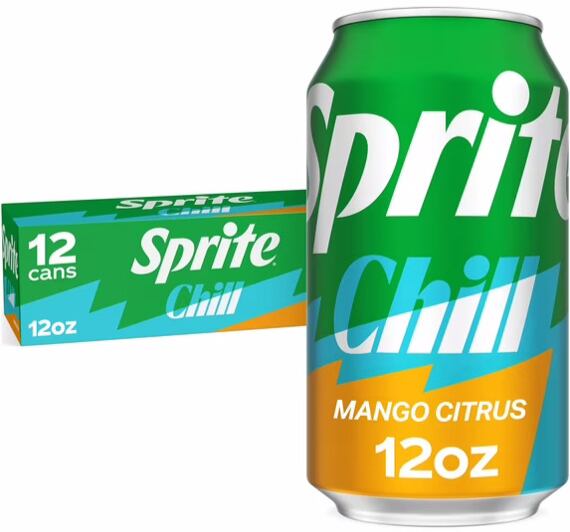 Sprite Chill sycený nápoj s příchutí limetky, manga a citrusů 355 ml Celé balení 12 ks