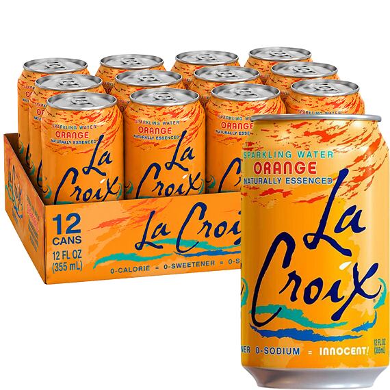 La Croix Carbonated Orange-Flavored Beverage, 355 ml, Full Case of 12 pcs