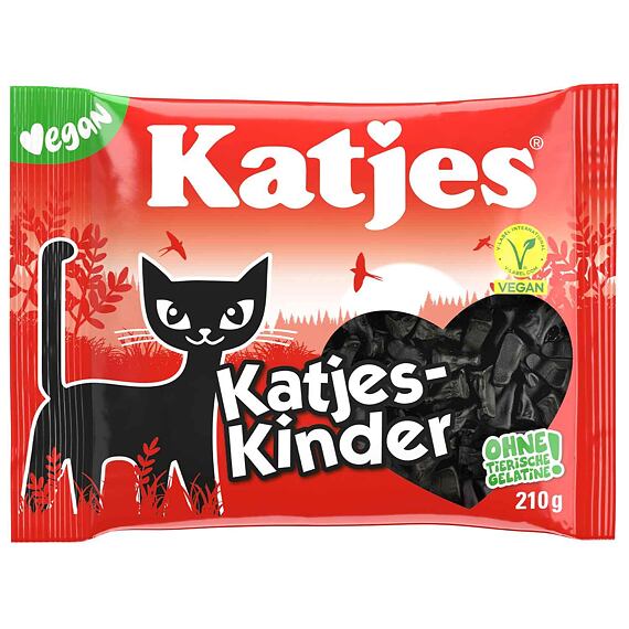 Katjes DE Katzen-Kinder Vegan lékořicové bonbóny ve tvaru koťátek 210 g