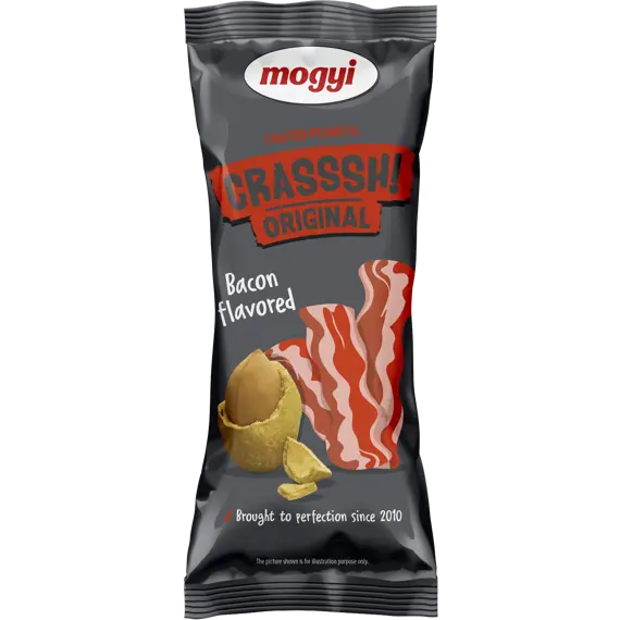 Mogyi EU Crasssh! křupavé arašídy v těstíčku s příchutí slanina 60 g