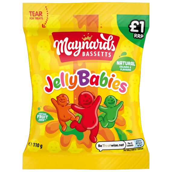 Maynards Bassetts Jelly Babies žvýkací bonbony s ovocnými příchutěmi 110 g PM