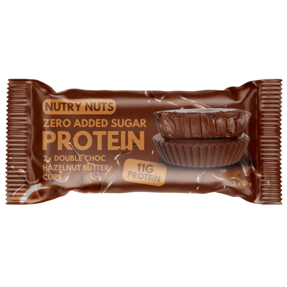 Nutry Nuts protein košíček mléčná a hořká čokoláda s lískooříškovým máslem 42 g