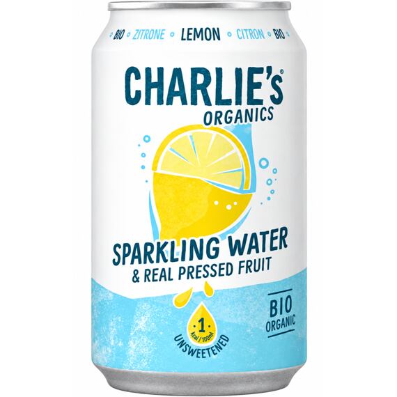 Charlie's Organics sycená pitná voda s citronovou šťávou 330 ml