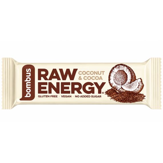 Bombus CZ Raw Energy ovocná tyčinka s kakaem a kokosem 50 g