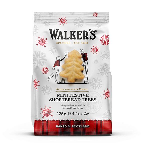 Walkers Mini Festive butter cookies in the shape of a Christmas tree 125 g