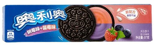Oreo cookies with blueberry and raspberry flavor filling 97 g