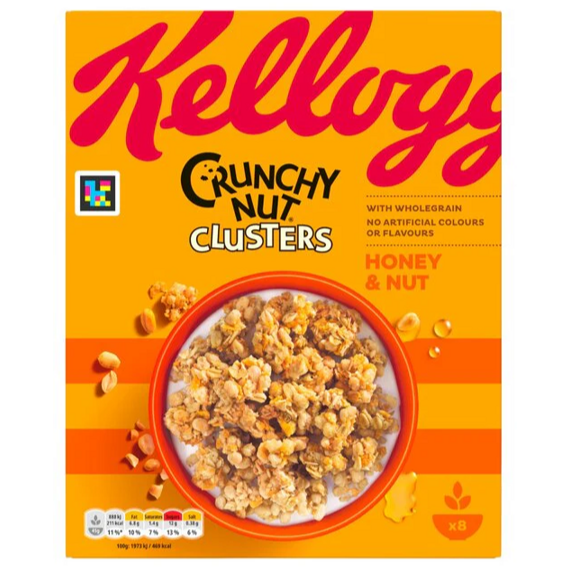 Kellogg's Crunchy Nut Clusters cereálie s medem a ořechy 400 g