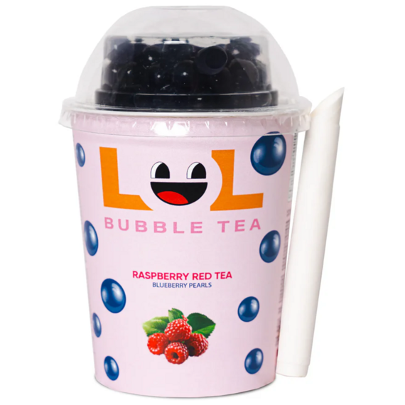 LOL Bubble Tea malinový čaj s borůvkovými kuličkami 275 ml