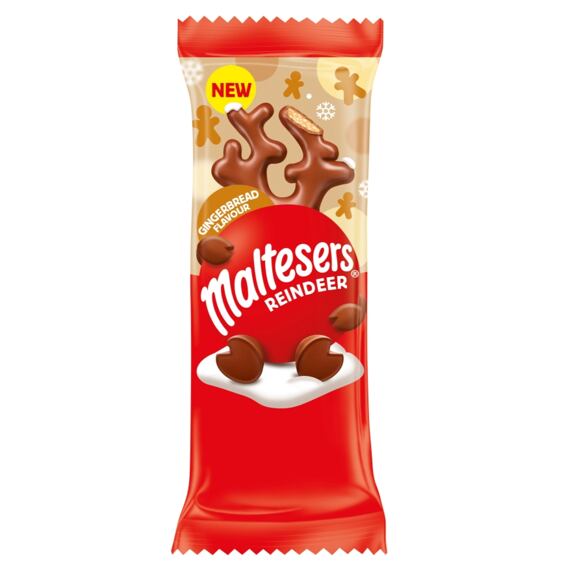 Maltesers mléčná čokoláda se sladovými kousky s příchutí perníčků ve tvaru sobíka 29 g
