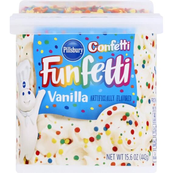 Pillsbury Funfetti vanilla frosting with sugar decorations 442 g