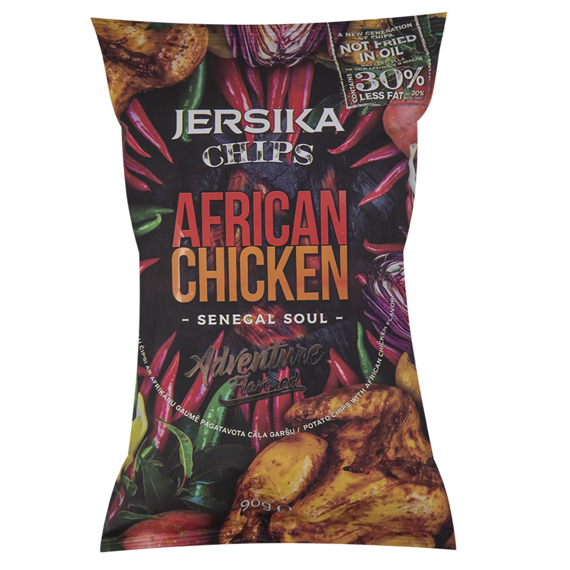 Jersika popované chipsy s příchutí afrického kuřete 90 g