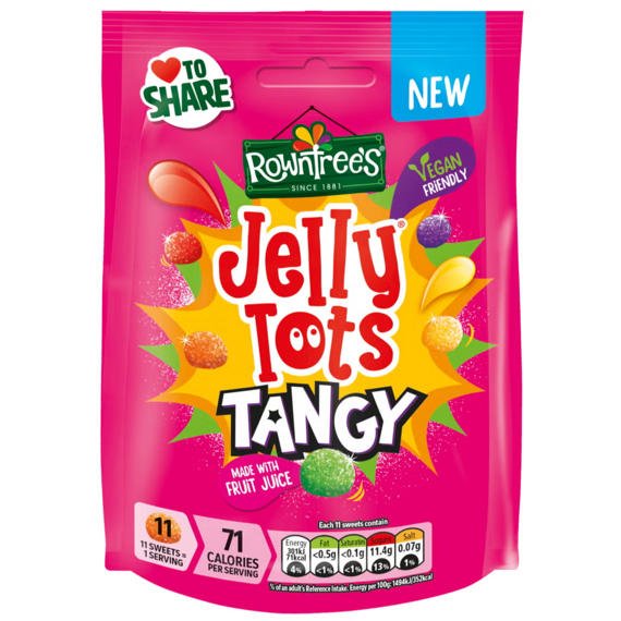 Rowntree's Jelly Tots Jelly Candies with a Tart Sugar Coating, 140 g