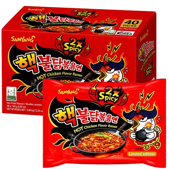 Samyang Buldak spicy instantní pálivé ramen nudle s kuřecí příchutí 140 g Celé balení 40 ks