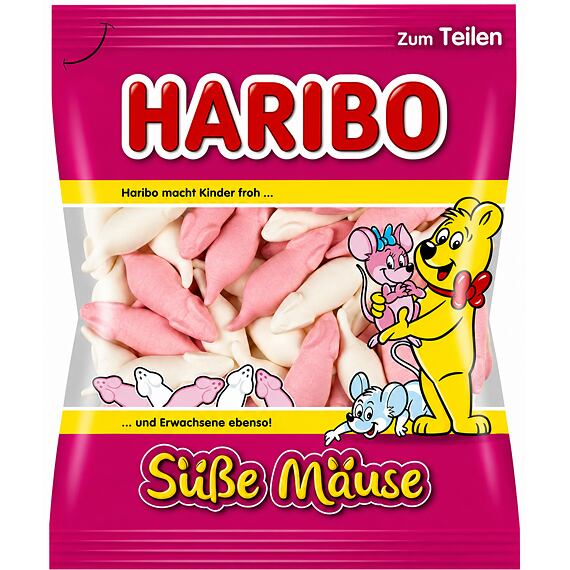 Haribo DE Süsse Mäuse raspberry- and orange-flavored marshmallows, 175 g