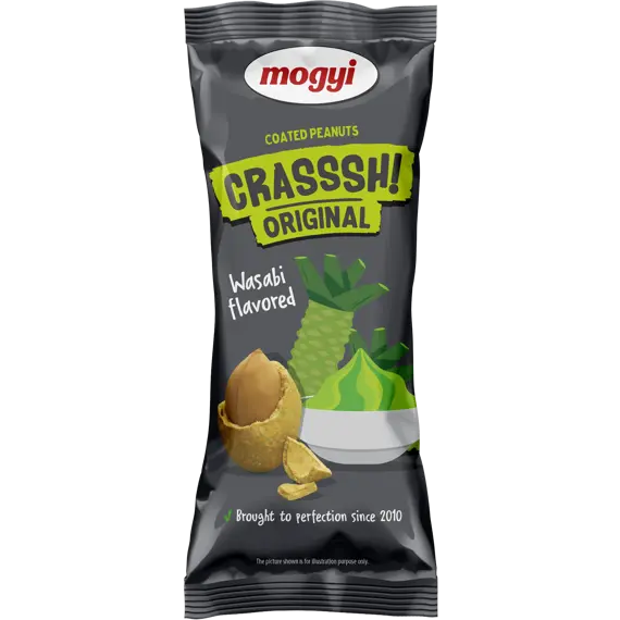 Mogyi EU Crasssh! křupavé arašídy v těstíčku s příchutí wasabi 60 g