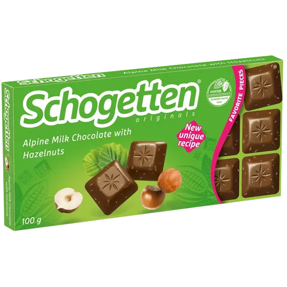 Schogetten DE mléčná čokoláda s lískovými ořechy 100 g