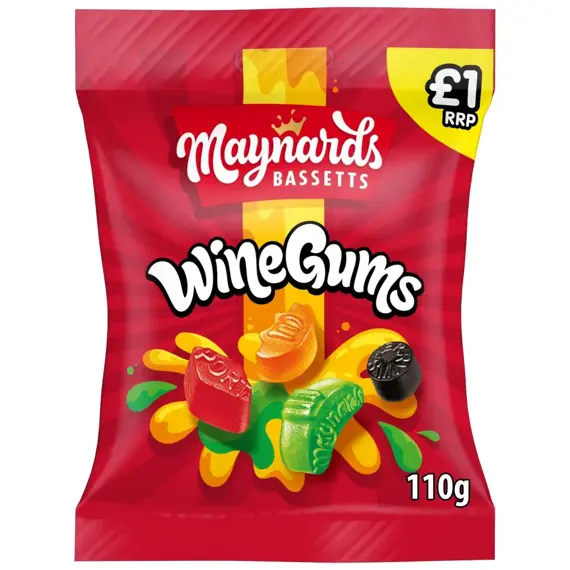 Maynards Bassetts Wine Gums, fruit-flavored chewy candies, 110 g PM