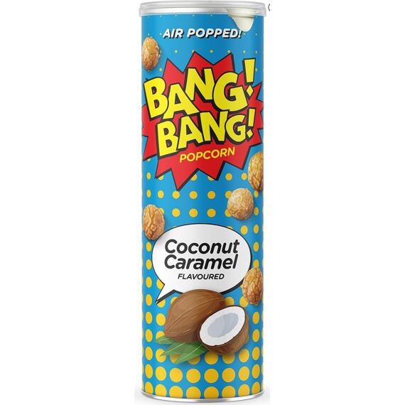 Bang!Bang! UK karamelizovaný popcorn v polevě s příchutí másla a kokosu 85 g