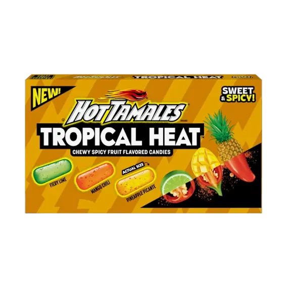 Hot Tamales žvýkací bonbony s příchutí tropického ovoce s chilli 120 g