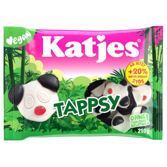 Katjes DE Tappsy Vegan Licorice Marshmallow Panda-Shaped Candies, 210 g