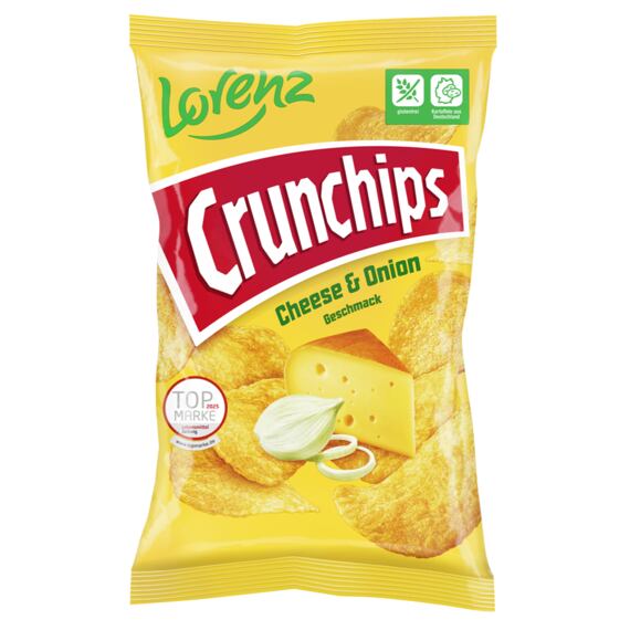 Crunchips DE bramborové chipsy s příchutí Cheese & Onion 150 g