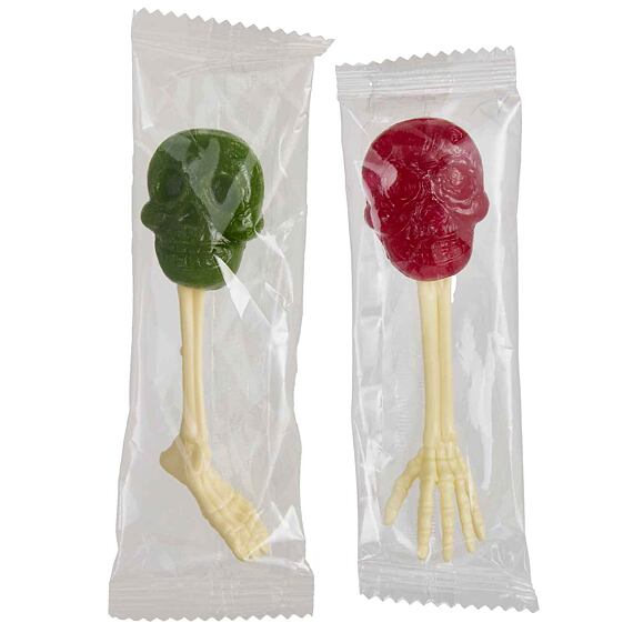 Becky's halloweenská lízátka s příchutí zeleného jablka a jahody 100 g