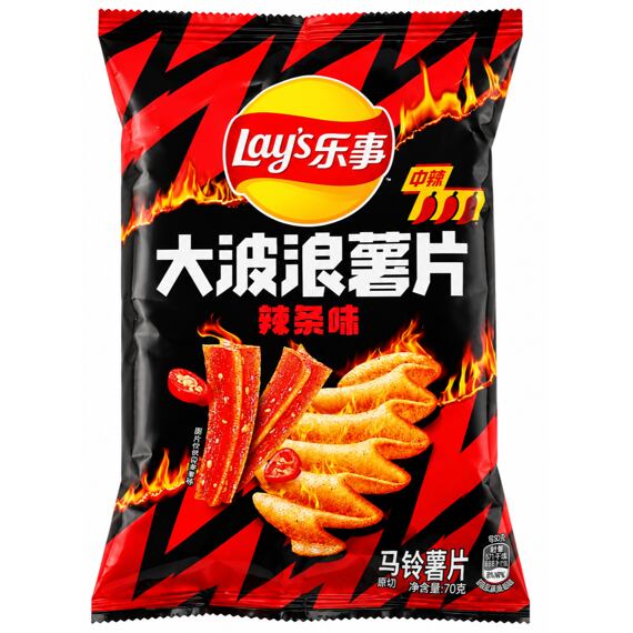 Lay's CN Big Wave chipsy s příchutí činských pikantních tyčinek Latiao 70 g
