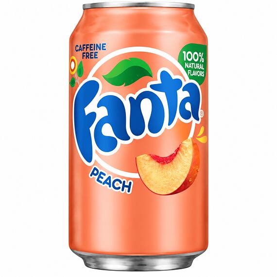 Fanta sycený nápoj s příchutí broskve 355 ml Celé Balení 12 ks