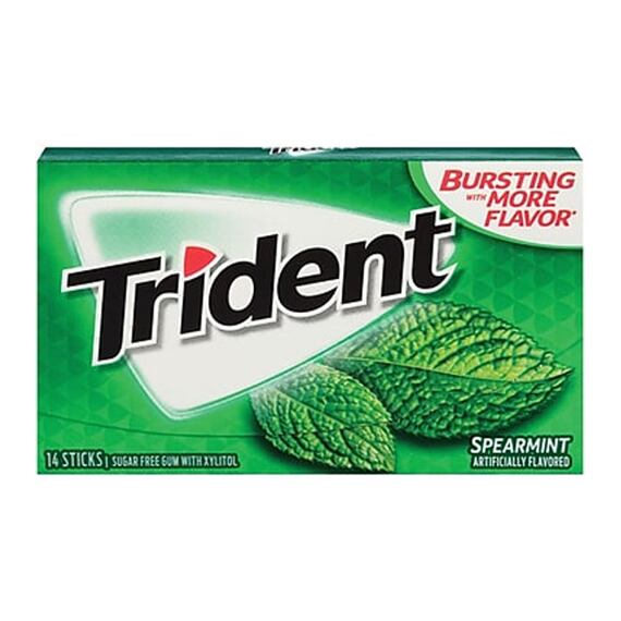 Trident chewing gum with spearmint flavor without sugar 27 g