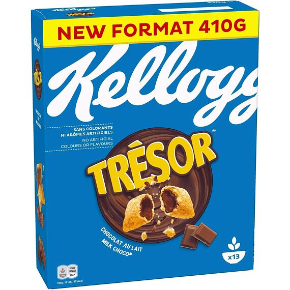 Kellogg's Tresor Milk Chocolate cereálie s náplní s příchutí mléčné čokolády 410 g