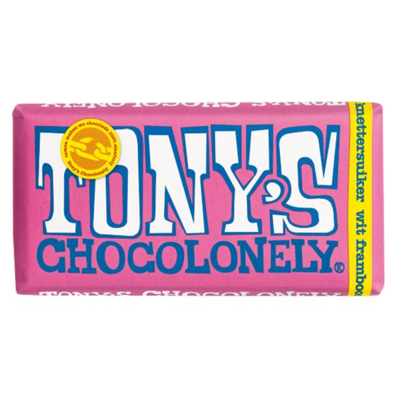 Tony's bílá čokoláda s malinami 180 g