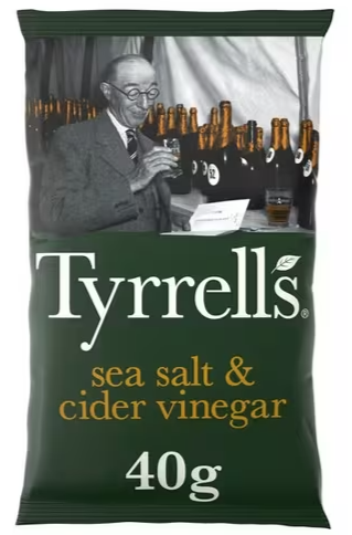 Tyrrells crisps with sea salt and apple cider vinegar flavor 40 g