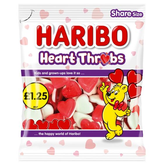 Haribo heart-shaped gelatin candies with fruit flavors 140 g PM