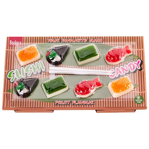 Becky's Sushi žvýkací bonbonky s ovocnými příchutěmi ve tvaru sushi 80 g