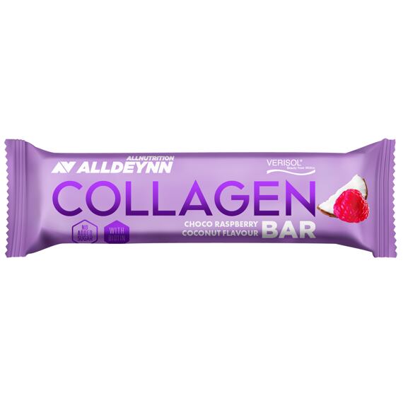 Alldeynn Collagen Kokosová tyčinka v mléčné čokoládě s mrazem sušenými malinami 40 g