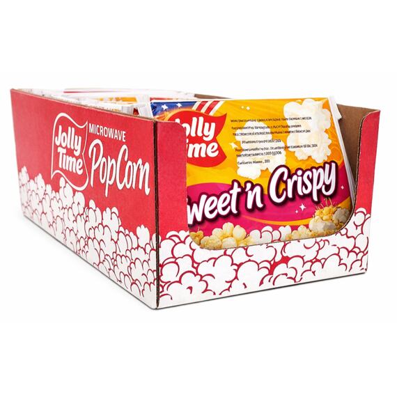 Jolly Time Sweet'n Crispy sladký popkorn100 g Celé Balení 18 ks