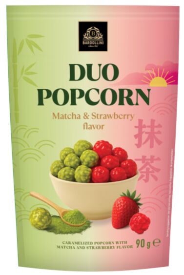 Bardollini Popcorn with matcha and strawberry flavour 90 g