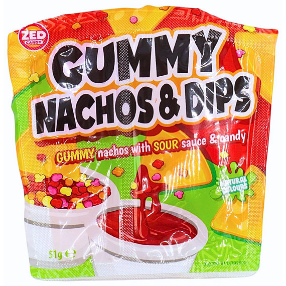 Zed Candy Nacho-Shaped Jellies with Fruit-Flavored Sauce, 51 g