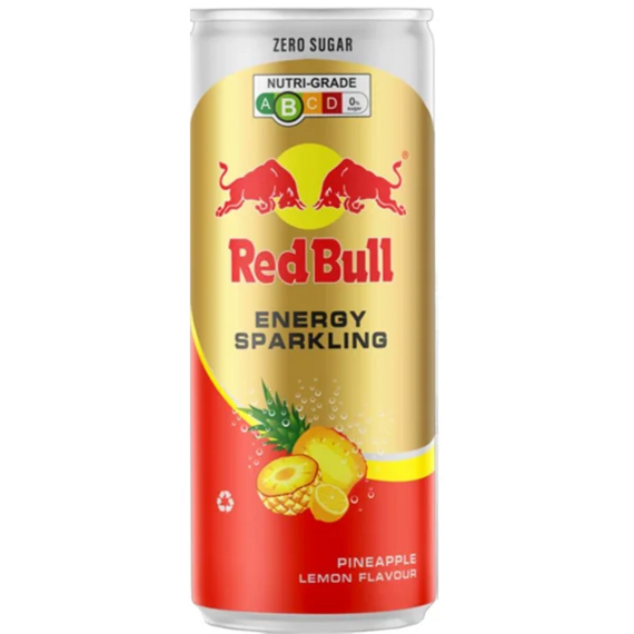 Red Bull TH Zero, pineapple and lemon flavor, 250 ml, full case of 24 pcs